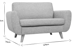 Miliboo Canapé Design|Voir Tous Les Canapés-Canapé scandinave 2 places en tissu gris et bois clair PURE