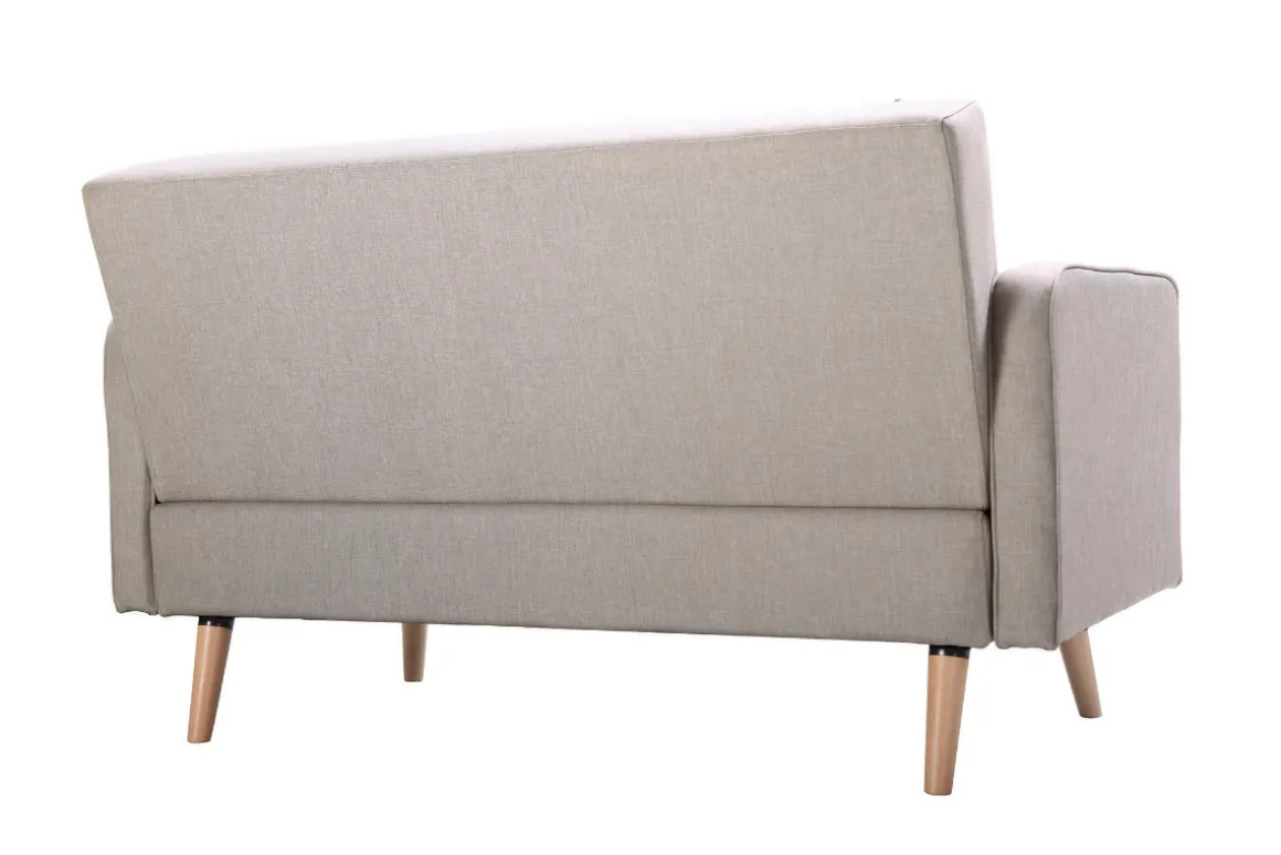 Miliboo Canapé Design|Voir Tous Les Canapés-Canapé scandinave 2 places en tissu beige et bois clair ULLA