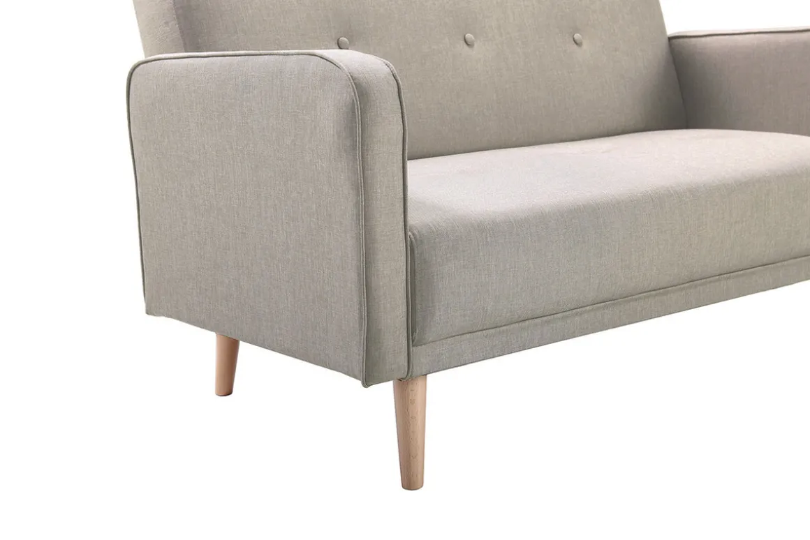 Miliboo Canapé Design|Voir Tous Les Canapés-Canapé scandinave 2 places en tissu beige et bois clair ULLA