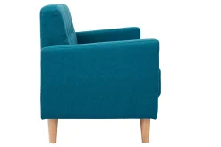 Miliboo Canapé Design|Voir Tous Les Canapés-Canapé scandinave 2 places en tissu bleu canard et bois clair MOON