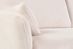 Miliboo Canapé Design|Voir Tous Les Canapés-Canapé scandinave 3 places en tissu velours côtelé écru et bois clair CREEP