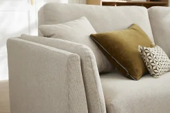 Miliboo Canapé Design|Voir Tous Les Canapés-Canapé scandinave 3 places en tissu beige naturel et bois clair VOGUE