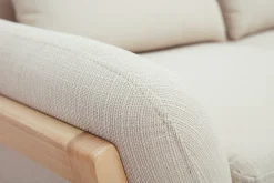 Miliboo Canapé Design|Voir Tous Les Canapés-Canapé scandinave 2 places en tissu beige et bois clair YOKO