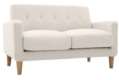 Miliboo Canapé Design|Voir Tous Les Canapés-Canapé scandinave 2 places en tissu beige et bois clair LUNA