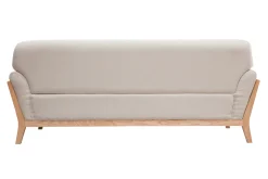 Miliboo Canapé Design|Voir Tous Les Canapés-Canapé scandinave 3 places en tissu beige et bois clair YOKO
