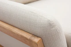 Miliboo Canapé Design|Voir Tous Les Canapés-Canapé scandinave 3 places en tissu beige et bois clair YOKO