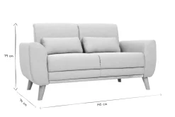 Miliboo Canapé Design|Voir Tous Les Canapés-Canapé scandinave 2 places en tissu beige et bois clair EKTOR