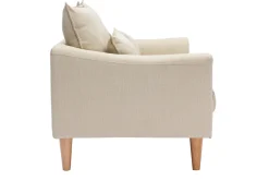 Miliboo Canapé Design|Voir Tous Les Canapés-Canapé scandinave 2 places en tissu beige et bois clair KATE