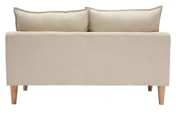 Miliboo Canapé Design|Voir Tous Les Canapés-Canapé scandinave 2 places en tissu beige et bois clair KATE