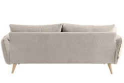 Miliboo Canapé Design|Voir Tous Les Canapés-Canapé scandinave 3 places en tissu beige et bois clair CREEP