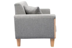 Miliboo Canapé Design|Voir Tous Les Canapés-Canapé scandinave 3 places en tissu gris et bois clair FJORD