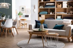 Miliboo Canapé Design|Voir Tous Les Canapés-Canapé scandinave 3 places en tissu gris et bois clair FJORD