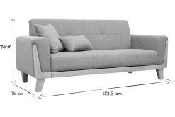 Miliboo Canapé Design|Voir Tous Les Canapés-Canapé scandinave 3 places en tissu gris et bois clair FJORD