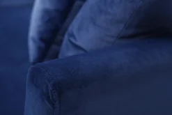 Miliboo Canapé Design|Voir Tous Les Canapés-Canapé scandinave déhoussable 3 places en tissu velours bleu nuit et bois clair OSLO
