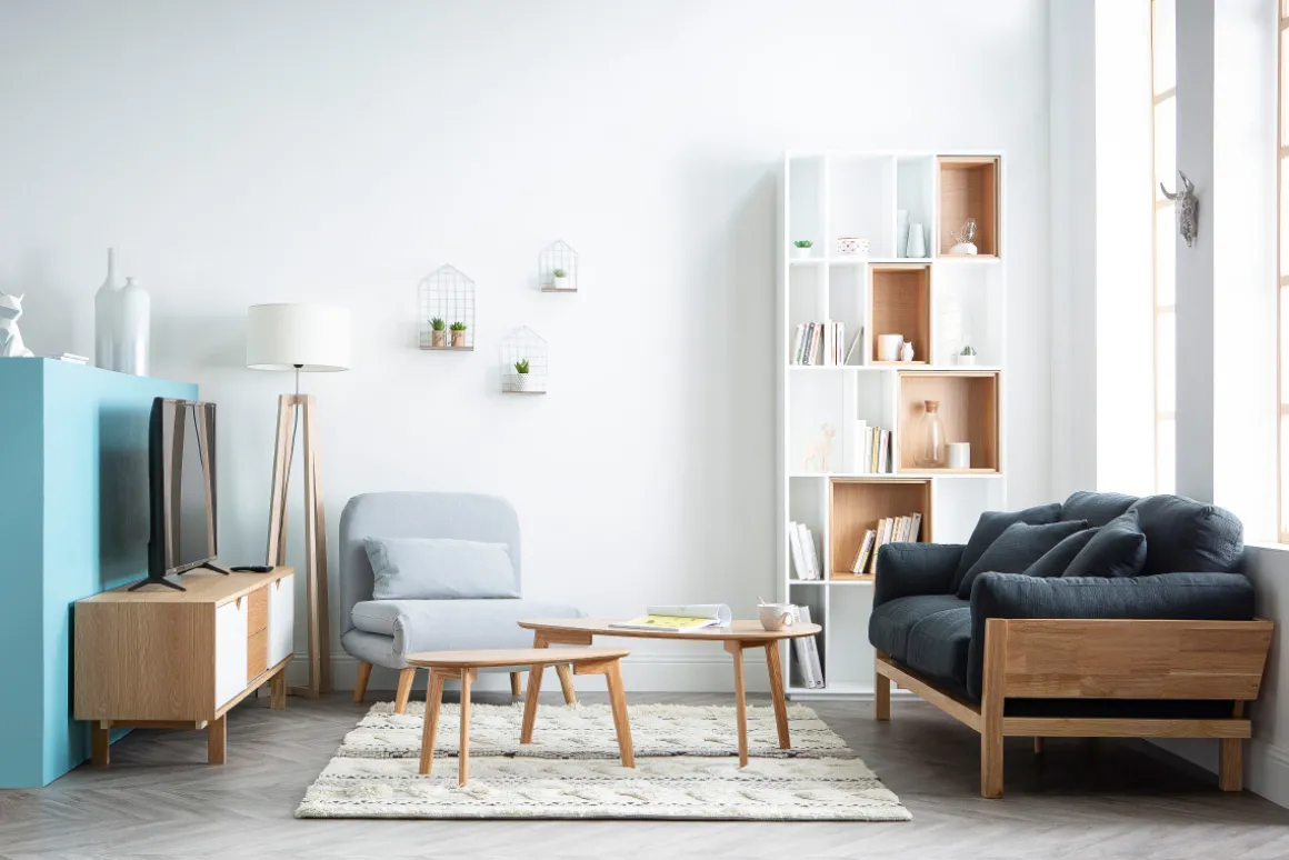 Miliboo Canapé Design|Voir Tous Les Canapés-Canapé scandinave déhoussable 3 places en tissu gris anthracite et bois clair KYO