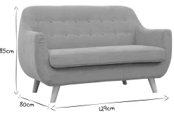 Miliboo Canapé Design|Voir Tous Les Canapés-Canapé scandinave déhoussable 2 places en tissu effet velours jaune moutarde et bois clair YNOK