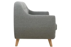 Miliboo Canapé Design|Voir Tous Les Canapés-Canapé scandinave déhoussable 3 places en tissu gris clair et bois clair YNOK