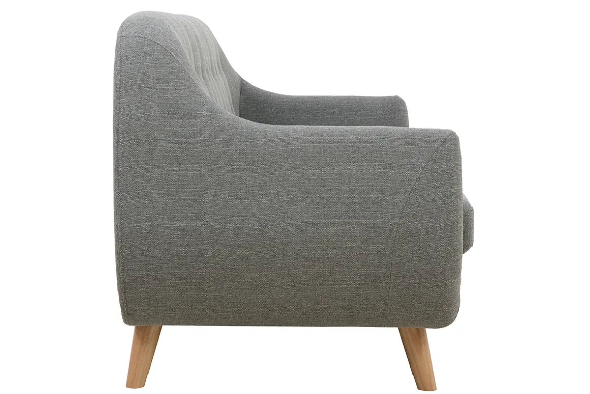 Miliboo Canapé Design|Voir Tous Les Canapés-Canapé scandinave déhoussable 3 places en tissu gris clair et bois clair YNOK