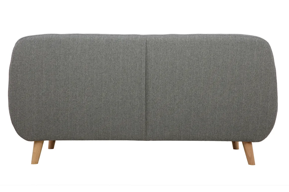Miliboo Canapé Design|Voir Tous Les Canapés-Canapé scandinave déhoussable 3 places en tissu gris clair et bois clair YNOK