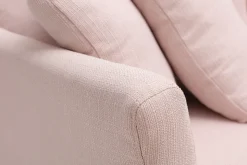 Miliboo Canapé Design|Voir Tous Les Canapés-Canapé scandinave déhoussable 3 places en tissu rose clair et bois clair OSLO