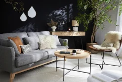 Miliboo Canapé Design|Voir Tous Les Canapés-Canapé scandinave déhoussable 3 places en tissu rose clair et bois clair OSLO