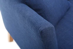 Miliboo Canapé Design|Voir Tous Les Canapés-Canapé scandinave déhoussable 2 places en tissu bleu foncé et bois clair OSLO