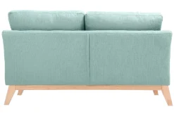 Miliboo Canapé Design|Voir Tous Les Canapés-Canapé scandinave déhoussable 2 places en tissu vert lagon et bois clair OSLO