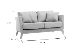 Miliboo Canapé Design|Voir Tous Les Canapés-Canapé scandinave déhoussable 2 places en tissu vert lagon et bois clair OSLO