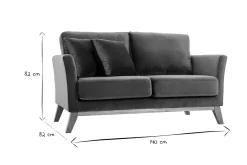 Miliboo Canapé Design|Voir Tous Les Canapés-Canapé scandinave déhoussable 2 places en tissu velours rouge tomette et bois clair OSLO