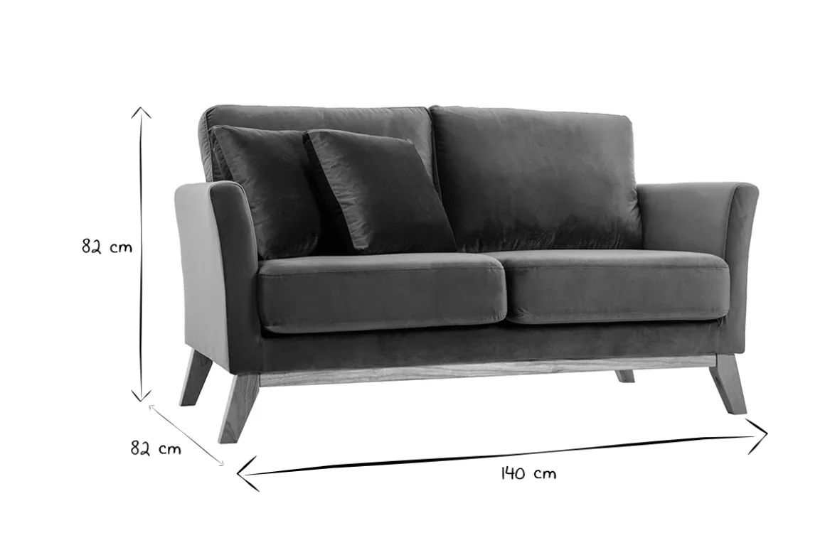 Miliboo Canapé Design|Voir Tous Les Canapés-Canapé scandinave déhoussable 2 places en tissu velours rouge tomette et bois clair OSLO