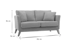 Miliboo Canapé Design|Voir Tous Les Canapés-Canapé scandinave déhoussable 2 places en tissu effet velours jaune moutarde et bois clair OSLO