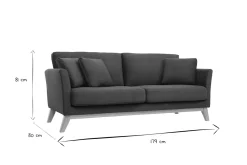 Miliboo Canapé Design|Voir Tous Les Canapés-Canapé scandinave déhoussable 3 places en tissu effet velours vert kaki et bois clair OSLO