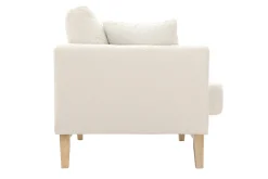 Miliboo Canapé Design|Voir Tous Les Canapés-Canapé scandinave déhoussable 2 places en tissu effet laine bouclée blanc cassé et bois clair OSLO
