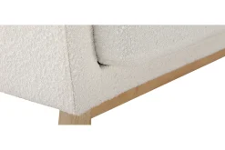 Miliboo Canapé Design|Voir Tous Les Canapés-Canapé scandinave déhoussable 2 places en tissu effet laine bouclée blanc cassé et bois clair OSLO