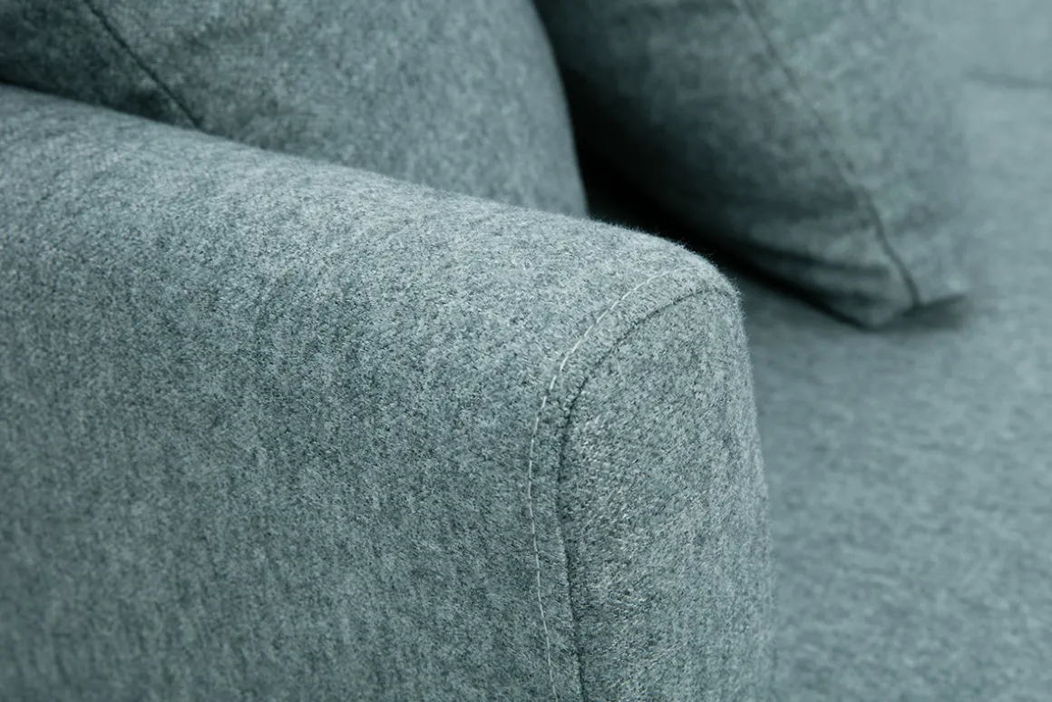 Miliboo Canapé Design|Voir Tous Les Canapés-Canapé scandinave déhoussable 2 places en tissu vert de gris et bois clair OSLO