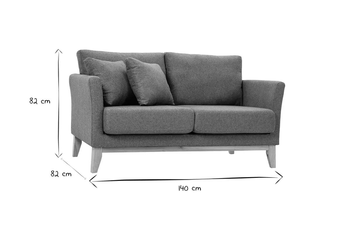 Miliboo Canapé Design|Voir Tous Les Canapés-Canapé scandinave déhoussable 2 places en tissu vert de gris et bois clair OSLO