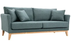 Miliboo Canapé Design|Voir Tous Les Canapés-Canapé scandinave déhoussable 3 places en tissu vert de gris et bois clair OSLO