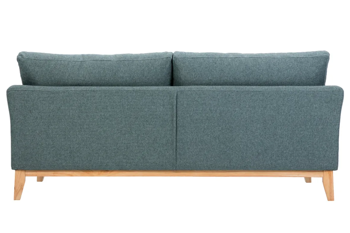 Miliboo Canapé Design|Voir Tous Les Canapés-Canapé scandinave déhoussable 3 places en tissu vert de gris et bois clair OSLO