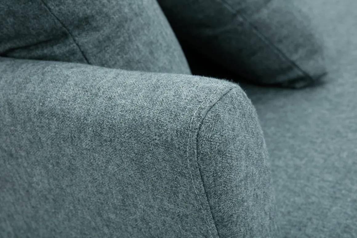 Miliboo Canapé Design|Voir Tous Les Canapés-Canapé scandinave déhoussable 3 places en tissu vert de gris et bois clair OSLO