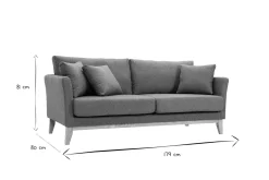 Miliboo Canapé Design|Voir Tous Les Canapés-Canapé scandinave déhoussable 3 places en tissu vert de gris et bois clair OSLO