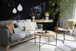 Miliboo Canapé Design|Voir Tous Les Canapés-Canapé scandinave déhoussable 3 places en tissu gris clair et bois clair OSLO