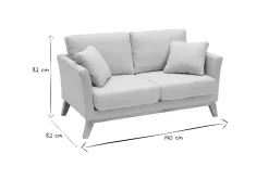 Miliboo Canapé Design|Voir Tous Les Canapés-Canapé scandinave déhoussable 2 places en tissu beige et bois clair OSLO