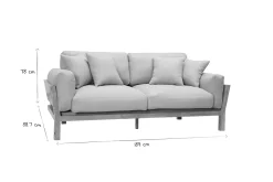 Miliboo Canapé Design|Voir Tous Les Canapés-Canapé scandinave déhoussable 3 places en tissu blanc crème et bois clair KYO