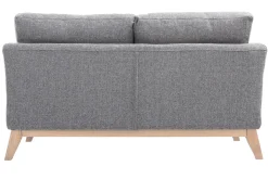 Miliboo Canapé Design|Voir Tous Les Canapés-Canapé scandinave déhoussable 2 places en tissu gris clair et bois clair OSLO