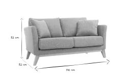 Miliboo Canapé Design|Voir Tous Les Canapés-Canapé scandinave déhoussable 2 places en tissu gris clair et bois clair OSLO