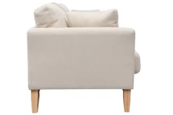 Miliboo Canapé Design|Voir Tous Les Canapés-Canapé scandinave déhoussable 3 places en tissu beige et bois clair OSLO