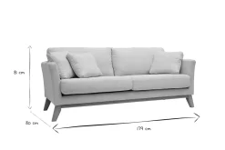 Miliboo Canapé Design|Voir Tous Les Canapés-Canapé scandinave déhoussable 3 places en tissu beige et bois clair OSLO
