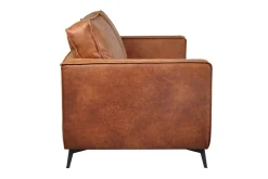 Miliboo Canapé Cuir|Voir Tous Les Canapés-Canapé vintage 2-3 places cuir marron cognac aspect vieilli et métal noir SONNY