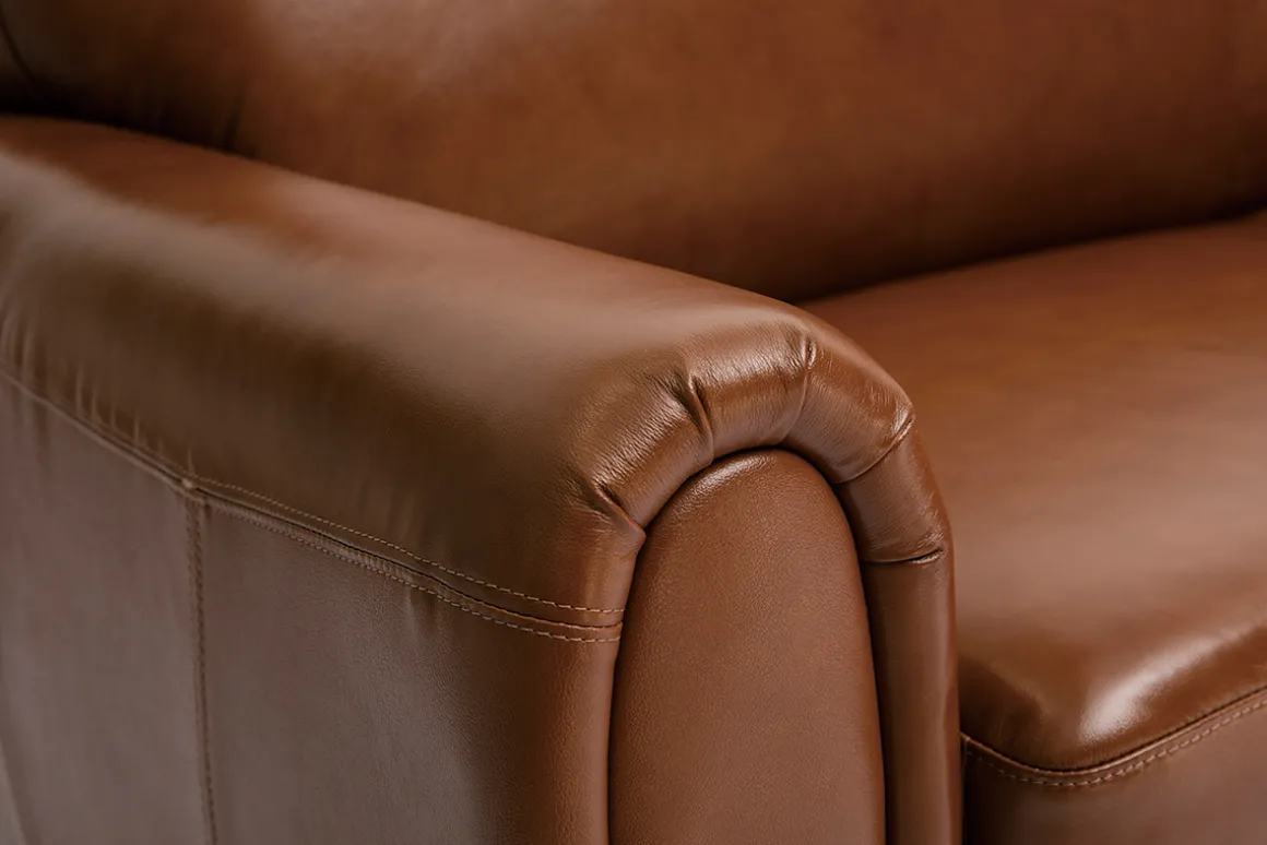 Miliboo Canapé Cuir|Voir Tous Les Canapés-Canapé vintage 3 places cuir marron et bois noir CLUB