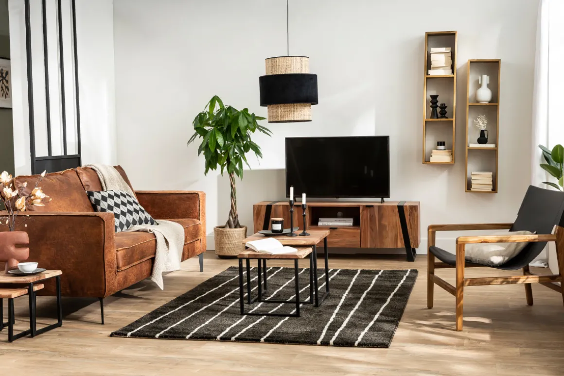 Miliboo Canapé Cuir|Voir Tous Les Canapés-Canapé vintage 3 places cuir marron cognac aspect vieilli et métal noir SONNY